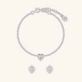 Diamond Embrace Heart Jewelry Set