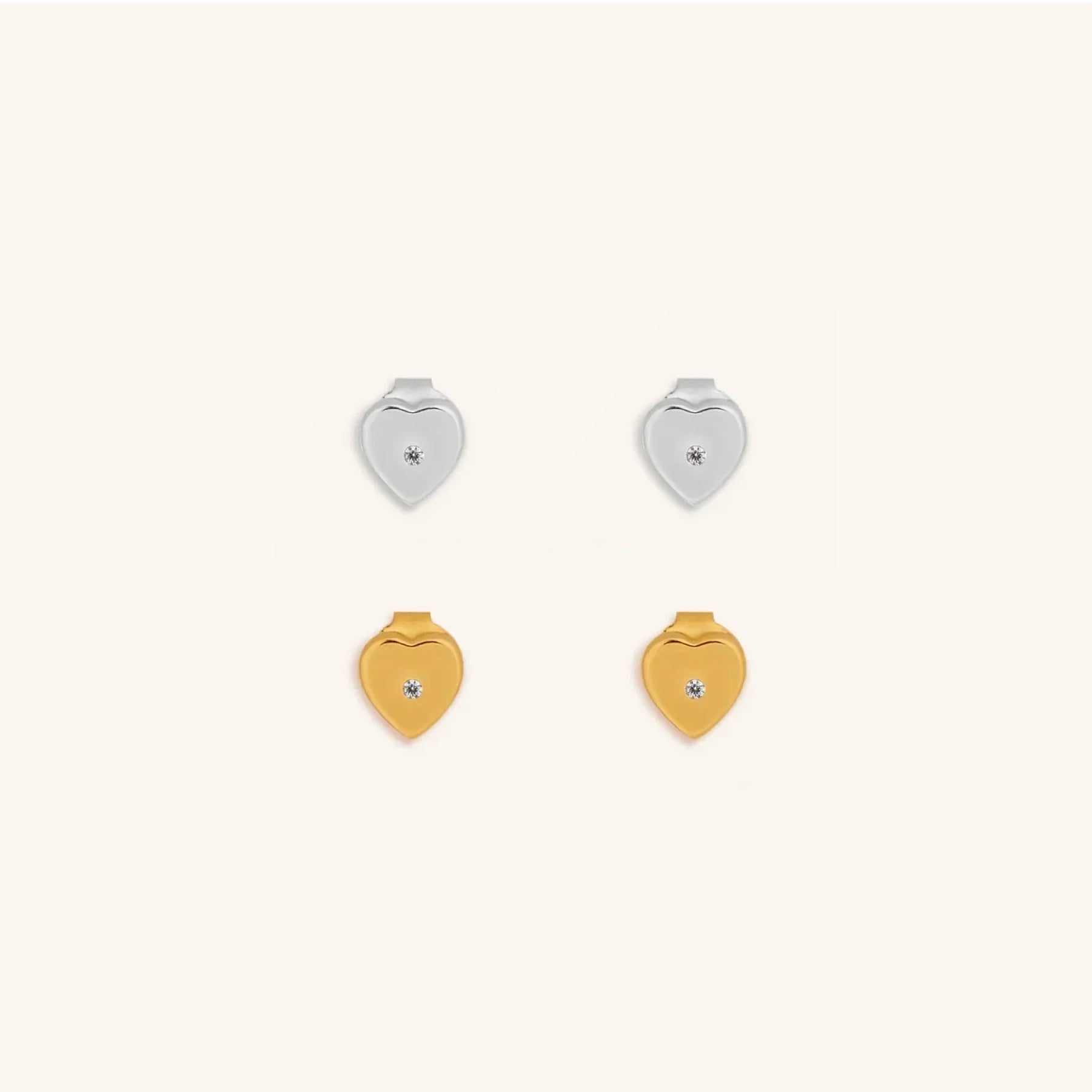 Eternal Bonds Diamond Heart Earring Set