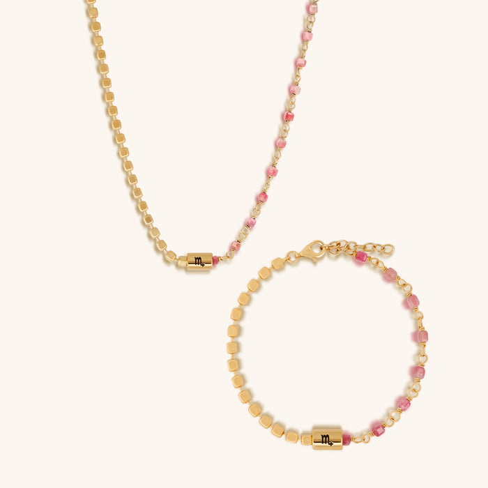 Mystic Depths Scorpio Pink Tourmaline Jewelry Set