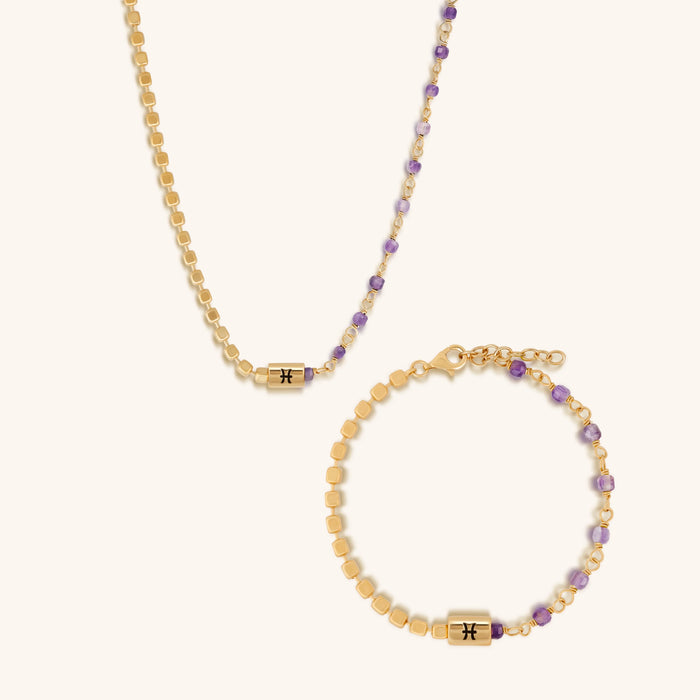 Oceanic Soul Pisces Amethyst Jewelry Set