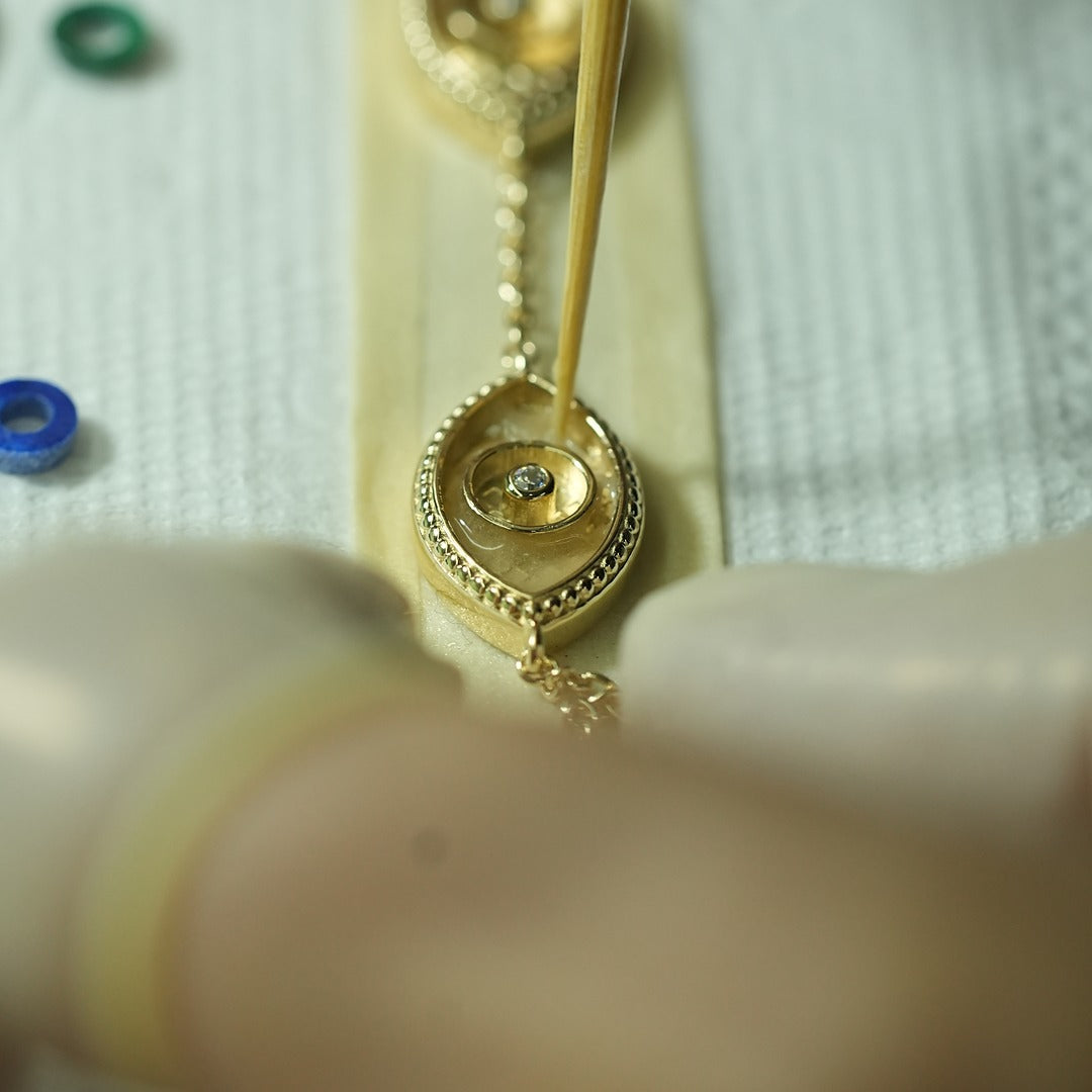 Future Visions Evil Eye Malachite Gold Necklace