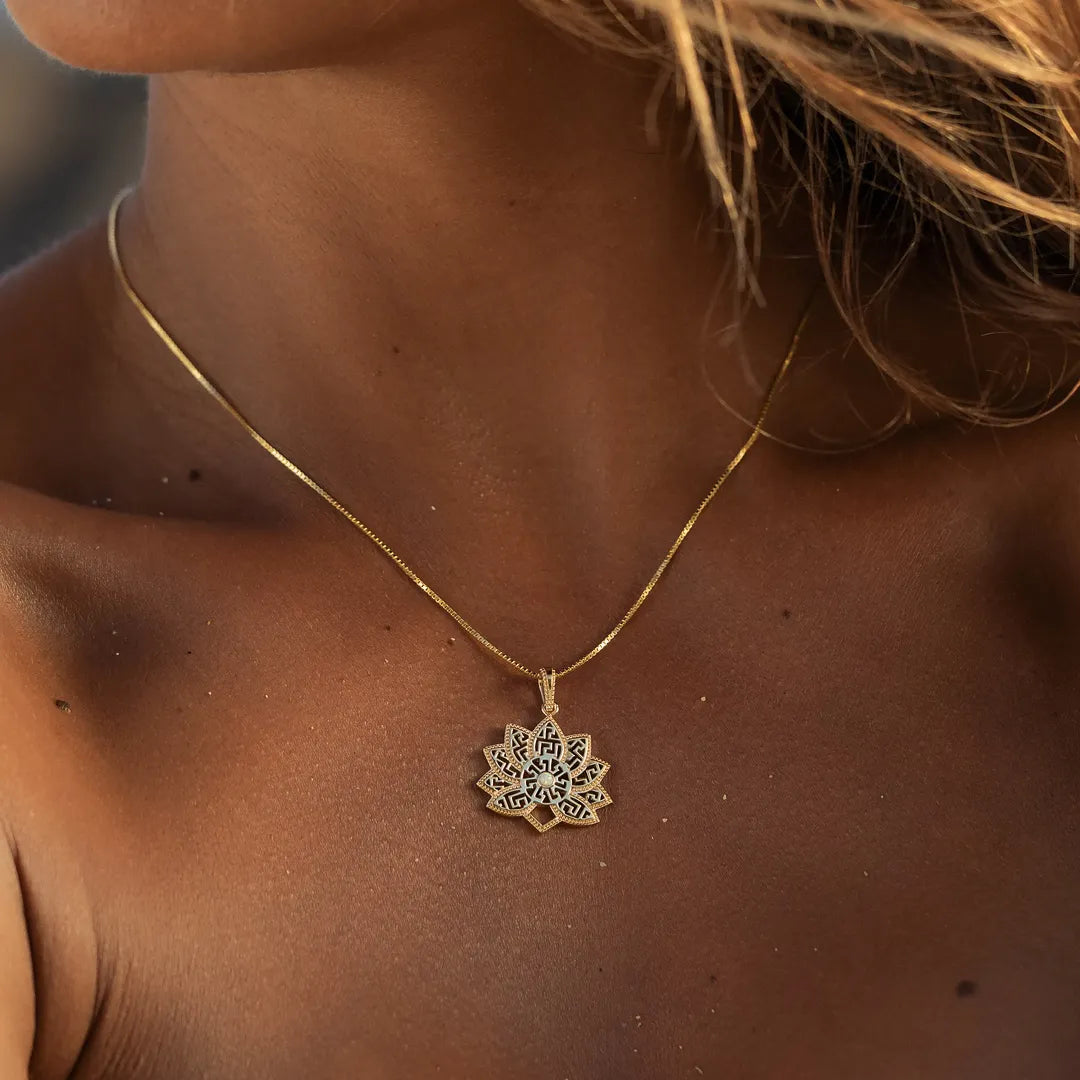 Awakened Light Opal Lotus Necklace
