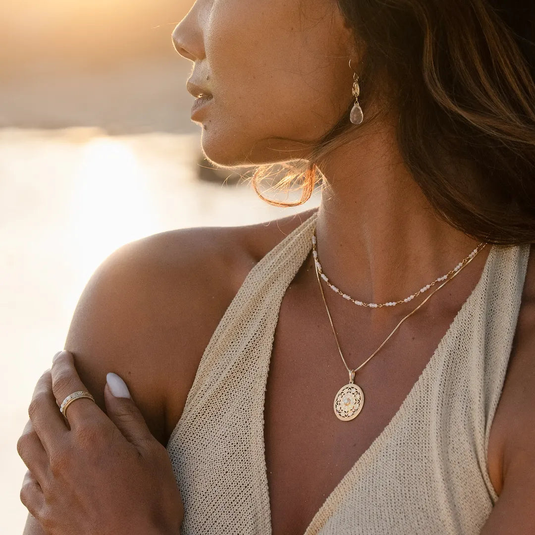 Inner Harmony Opal Mandala Necklace