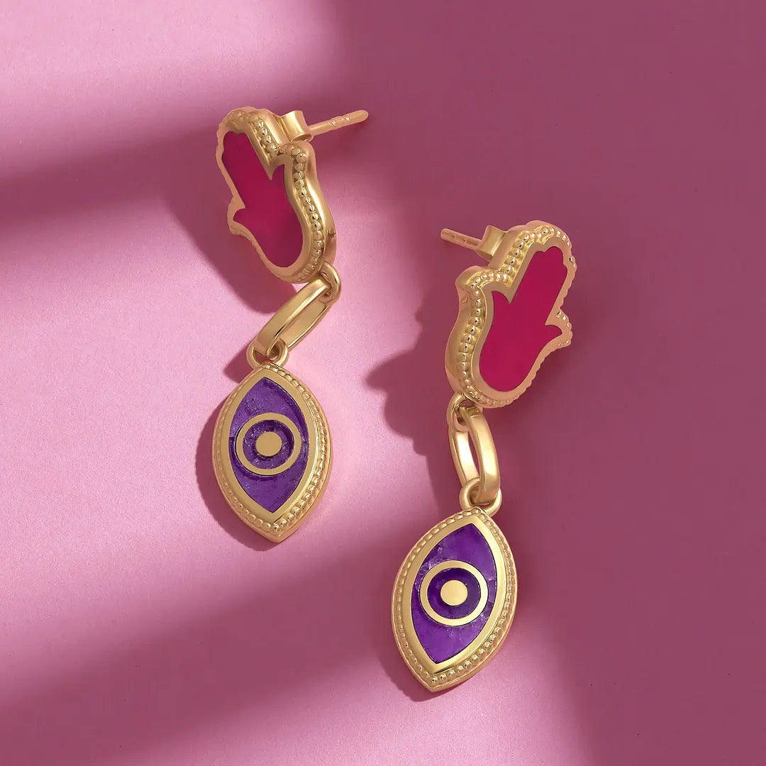 Blushing Wishes Multi-Stone Dangle Earrings