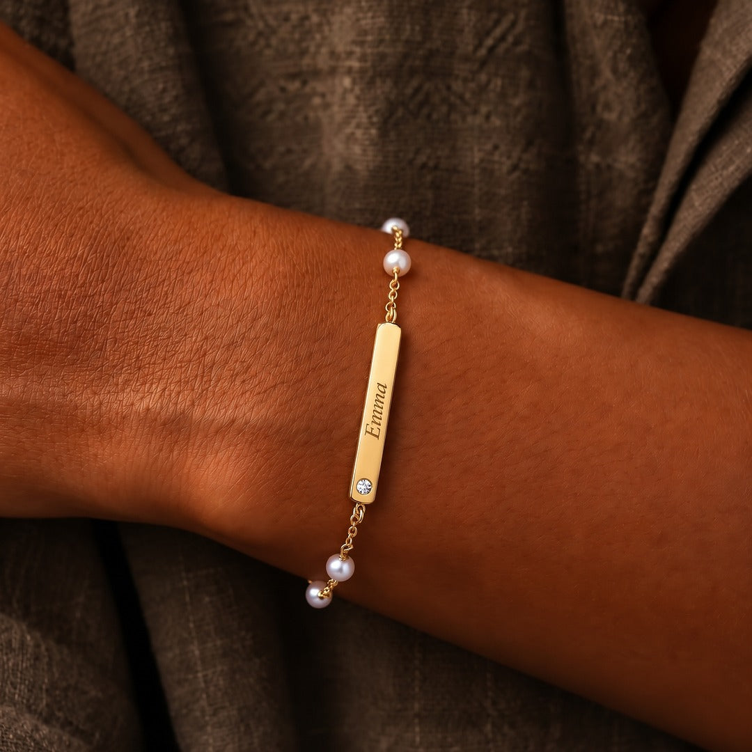 Written in Luck Pearl Engravable Bracelet – image 2