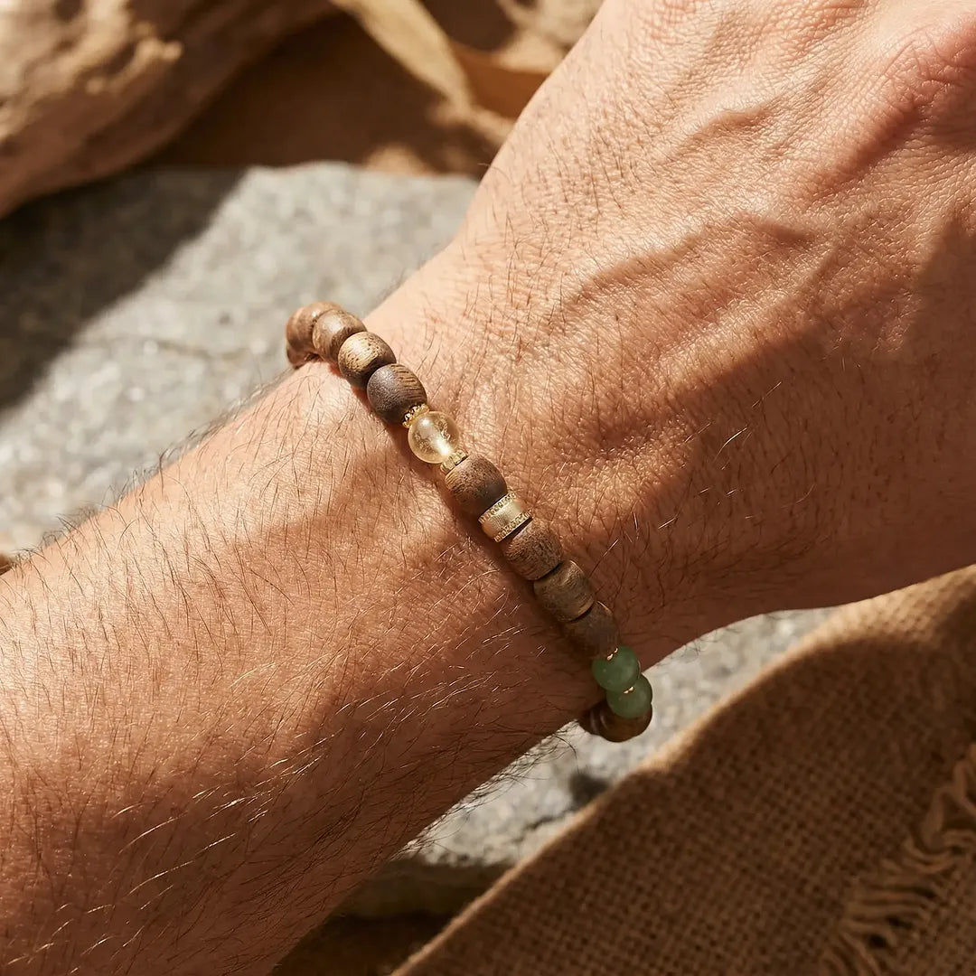 Earthbound Clarity Agarwood & Jadeite Bracelet