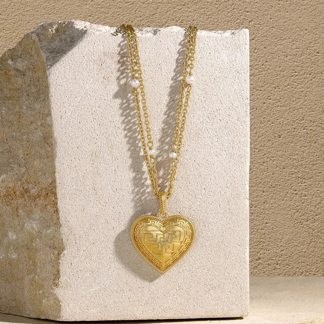 Pure Devotion Pearl Heart Necklace