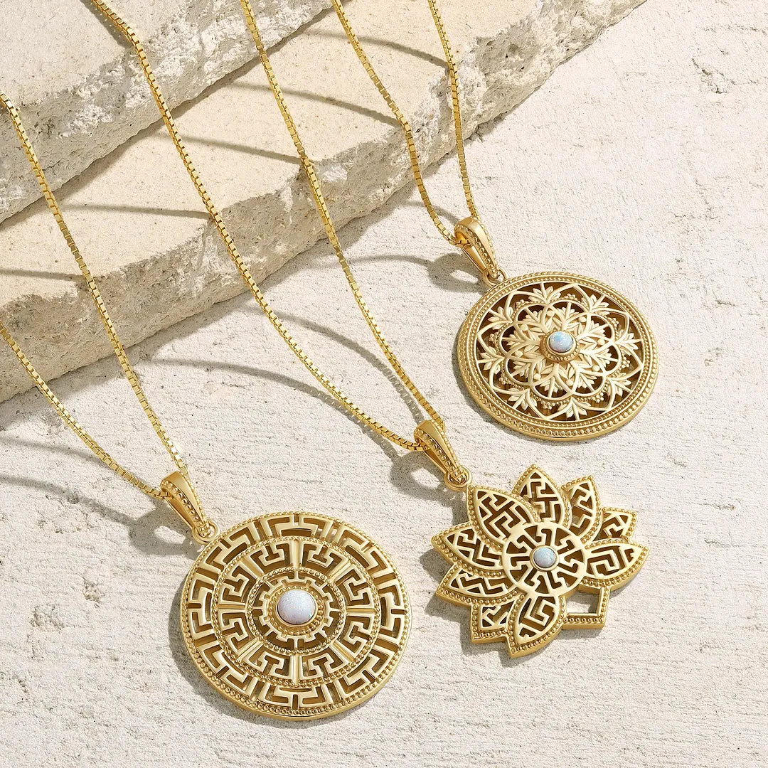 Awakened Light Opal Lotus Necklace
