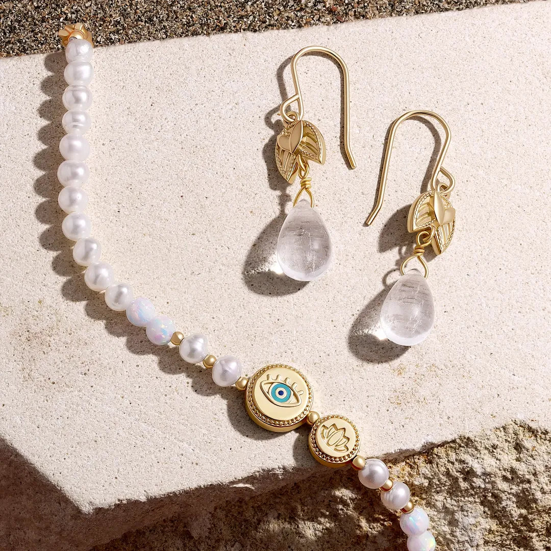 Serene Protection Pearl Evil Eye Lotus Bracelet