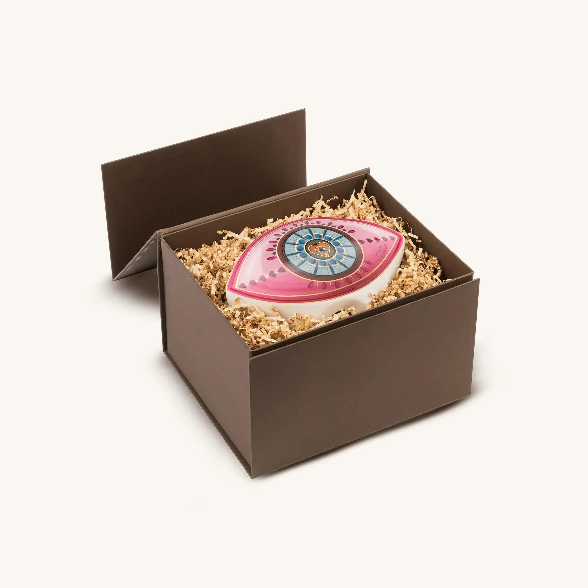 Surrounded by Love Evil Eye Heart Ceramic Statue