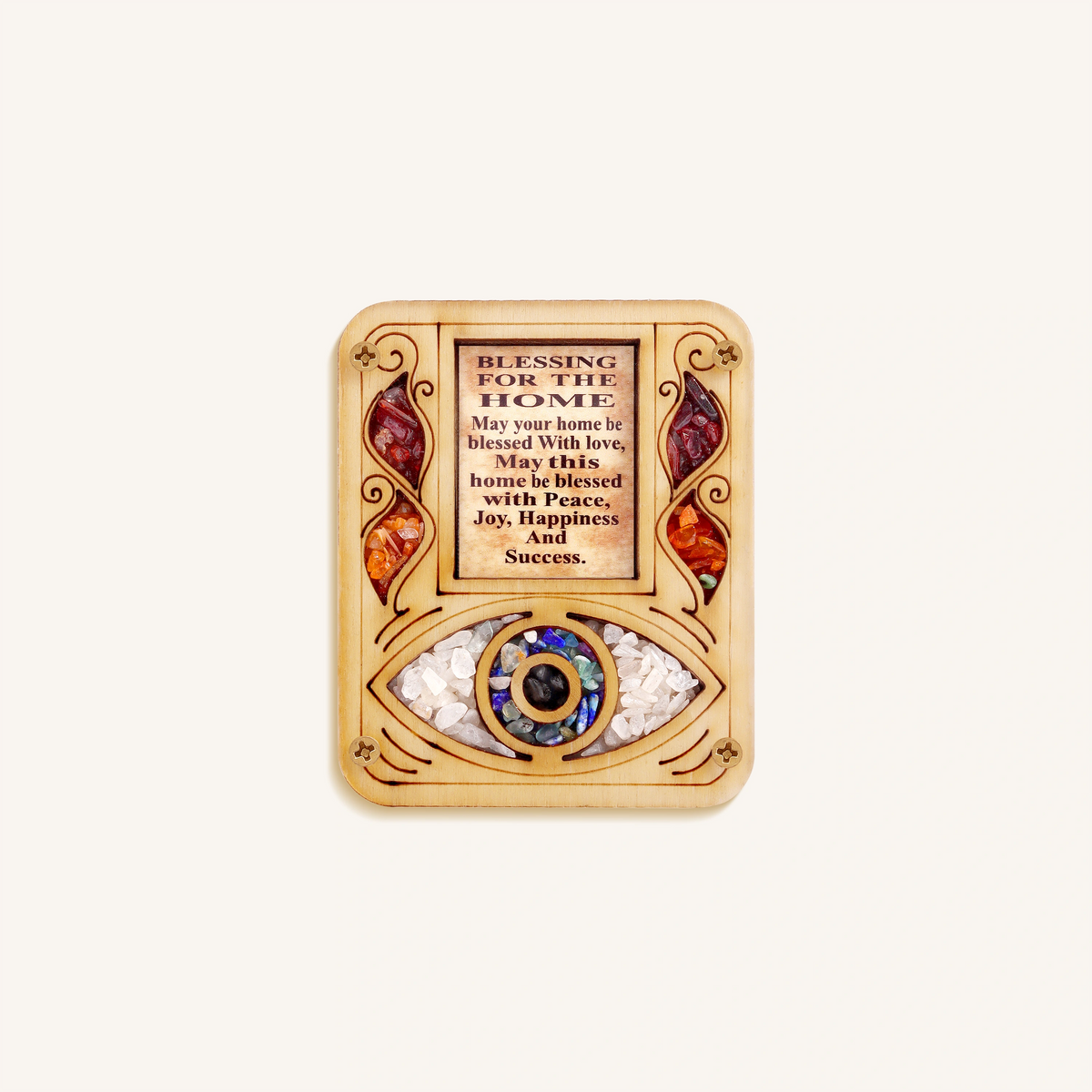 Celestial Guardian Evil Eye Wood & Gem Blessing