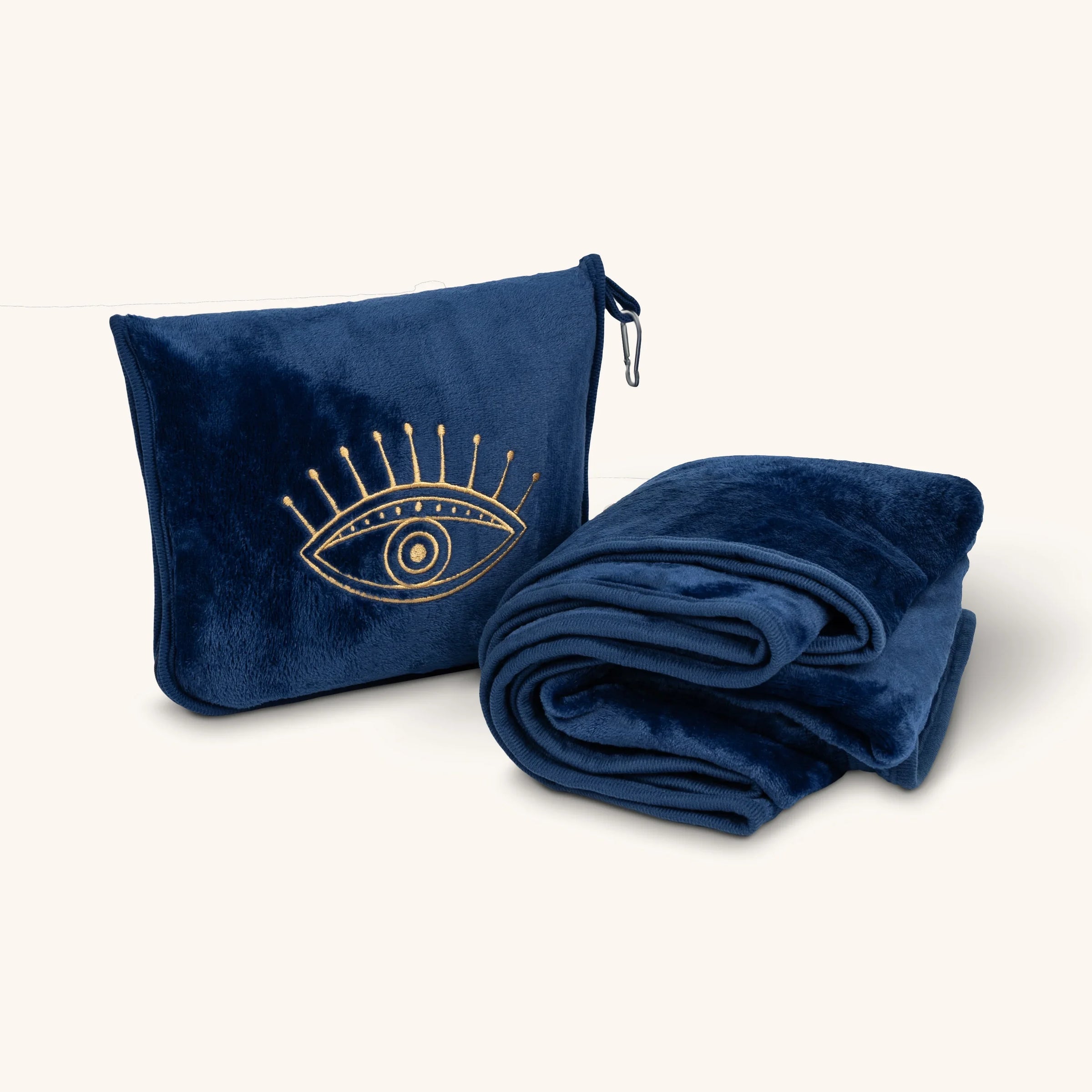 Energetic Balance Navy Pillow and Blanket Set