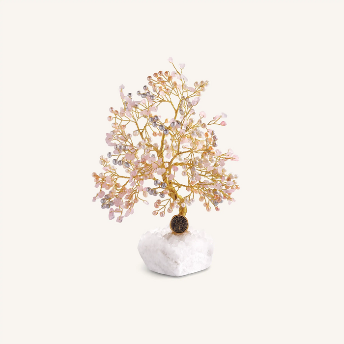 Blooming Harmony Pearl & Rose Quartz Feng Shui Tree