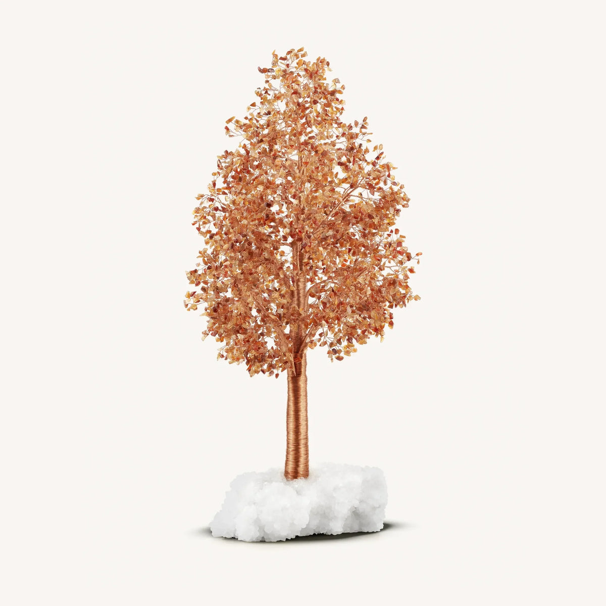 Positivity Attracts Red Agate on Crystal Quartz Feng Shui Tree