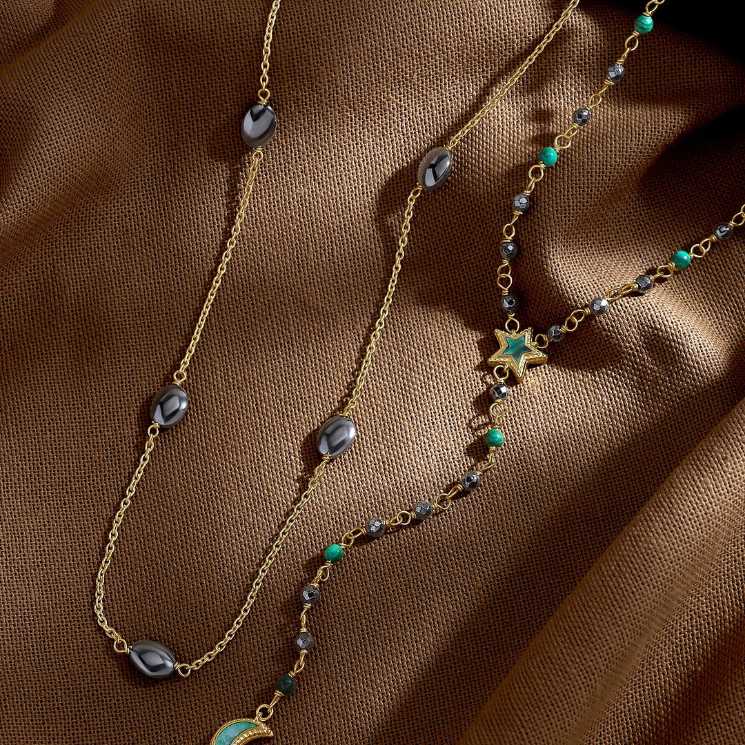 Moonlit Serenity Moon & Star Necklace
