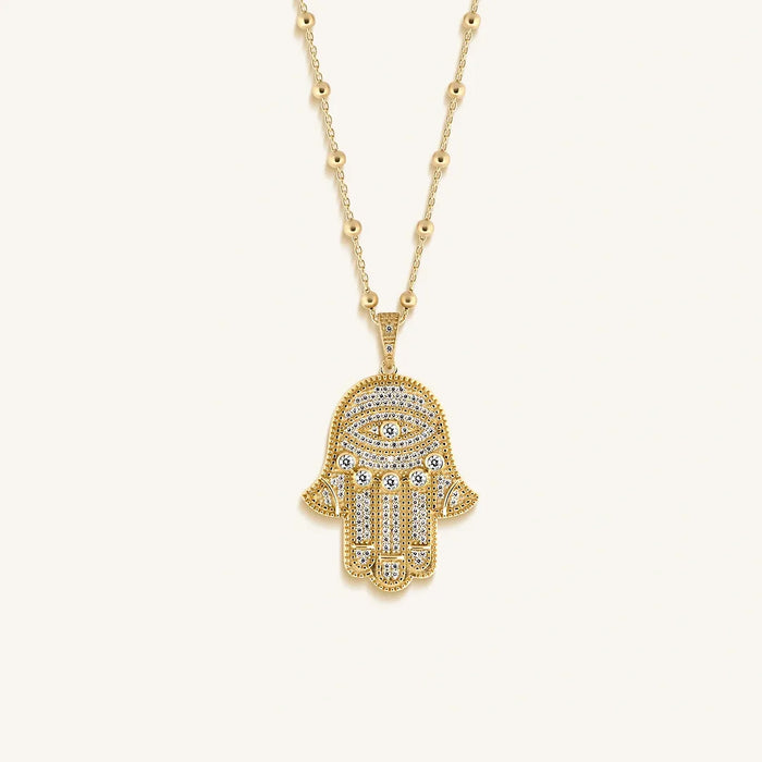 Inspired Action Gold Evil Eye & Hamsa Hand Necklace