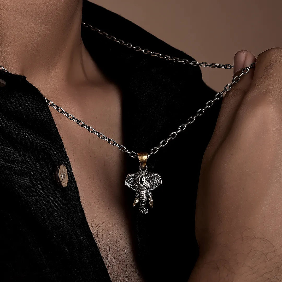Majestic Guardian Elephant Head Necklace