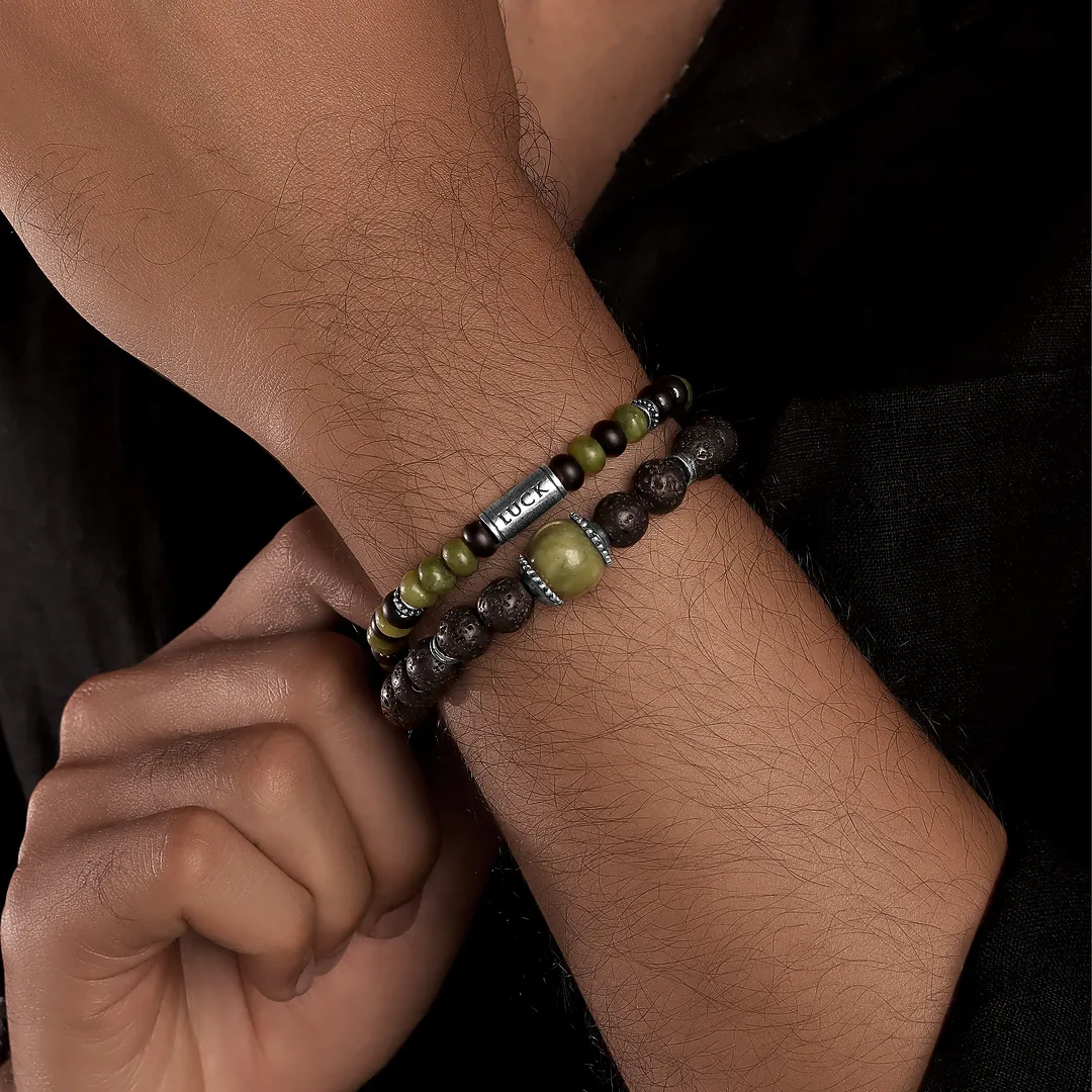 Sacred Vitality Jade & Lava Energy Bracelet