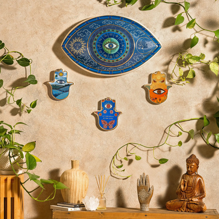 Celestial Unity Large Ceramic Evil Eye Statue