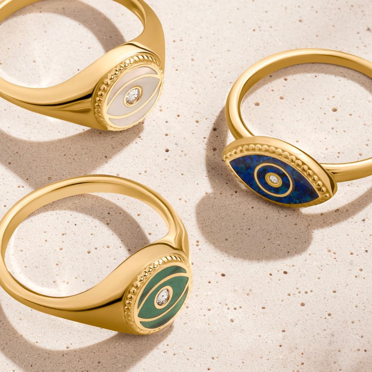 Success Enhancer Evil Eye Mother of Pearl Ring