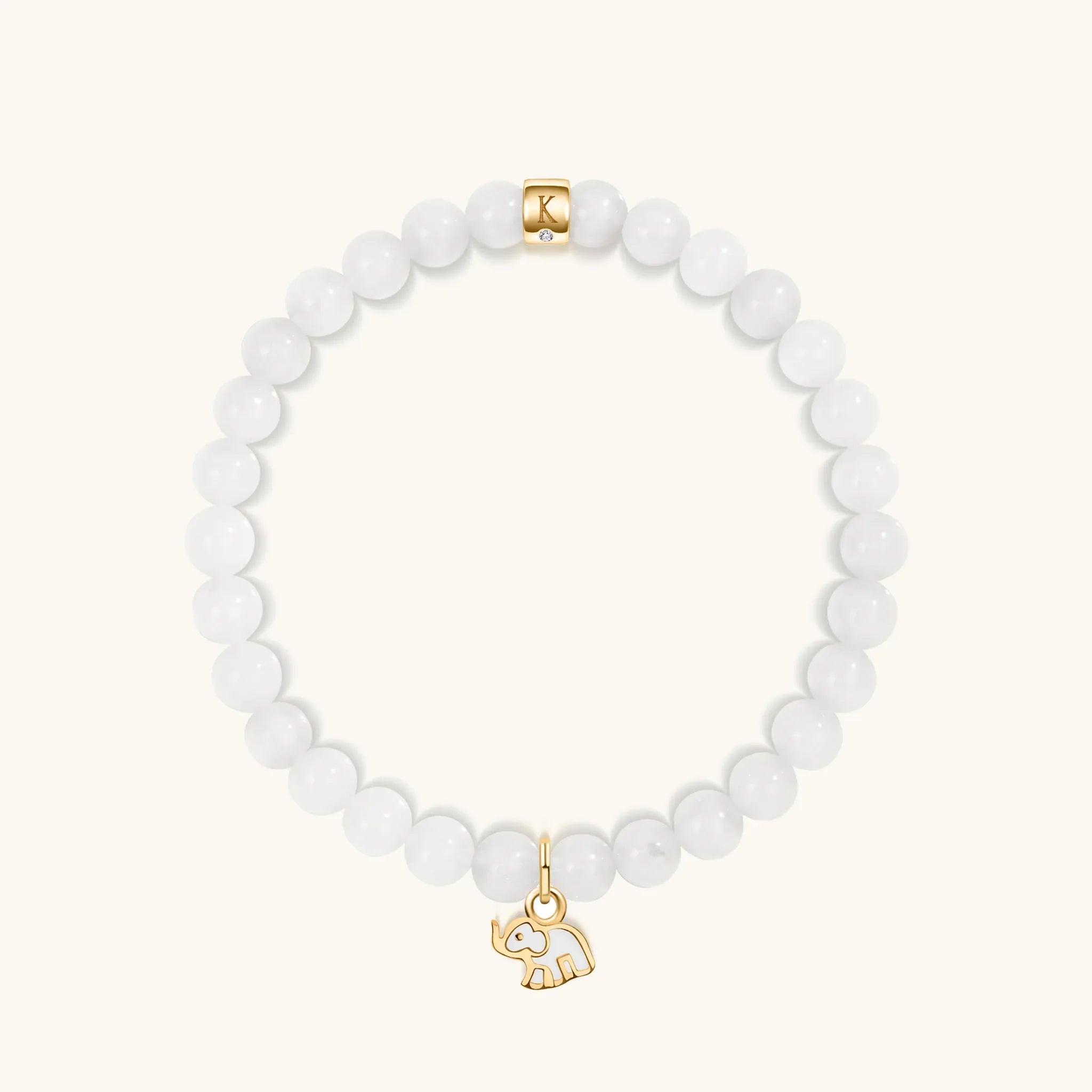 Kindness & Cooperation - White Jade Elephant Bracelet