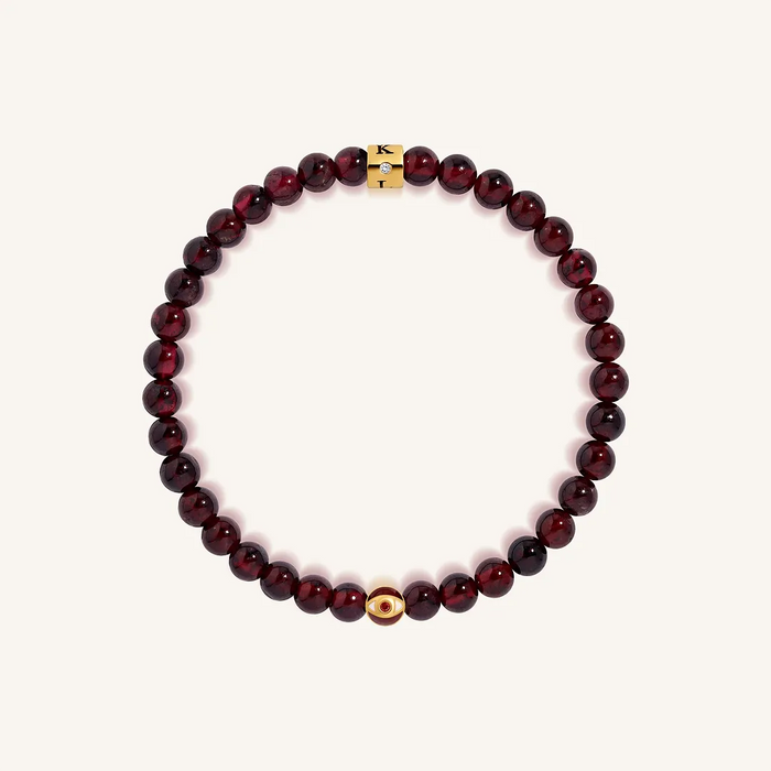 Bright Spirit Garnet January Birthstone Evil Eye Kid's Bracelet