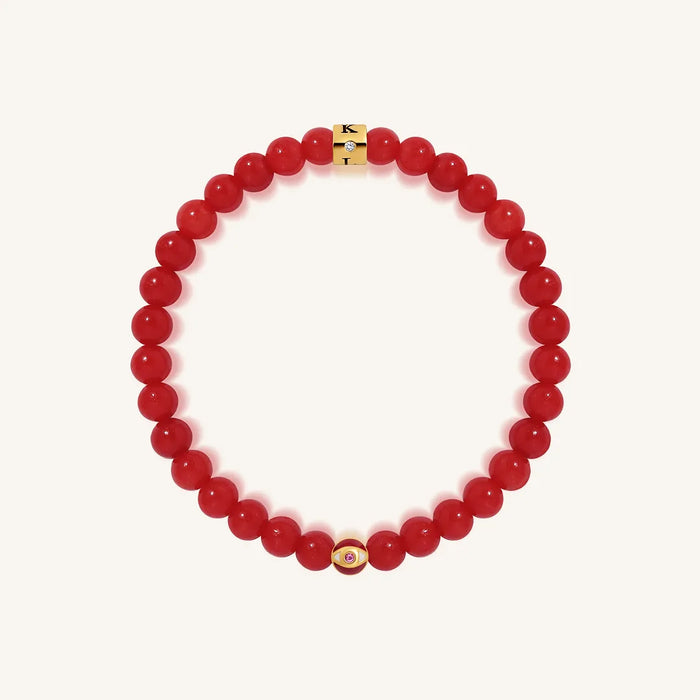 Radiant Spirit Ruby Agate July Birthstone Evil Eye Kid's Bracelet