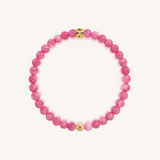 Gentle Heart Pink Tourmaline October Birthstone Evil Eye Kid's Bracelet
