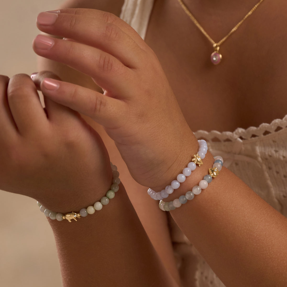 Cherished Joy Heart Morganite Kids Bracelet – image 3