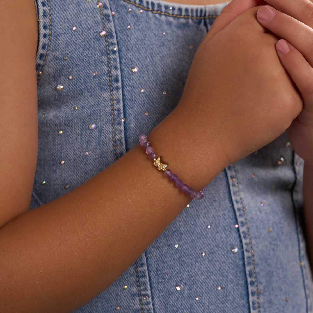 Brilliant Becoming Butterfly Amethyst Kids Bracelet – image 2