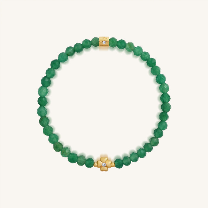 Lucky Charm Clover Green Agate Kids Bracelet