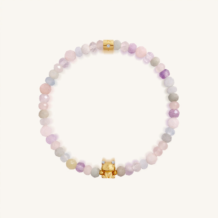 Playful Soul Cat Charm Pastel Kids Bracelet