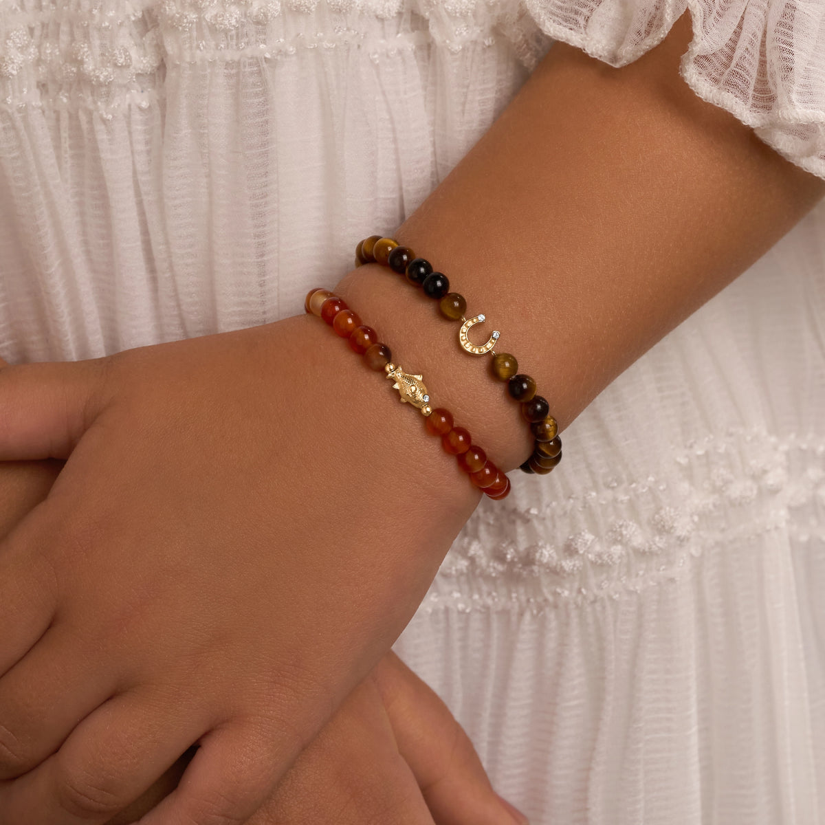 Bright Wishes Horseshoe Tiger’s Eye Kids Bracelet – image 2