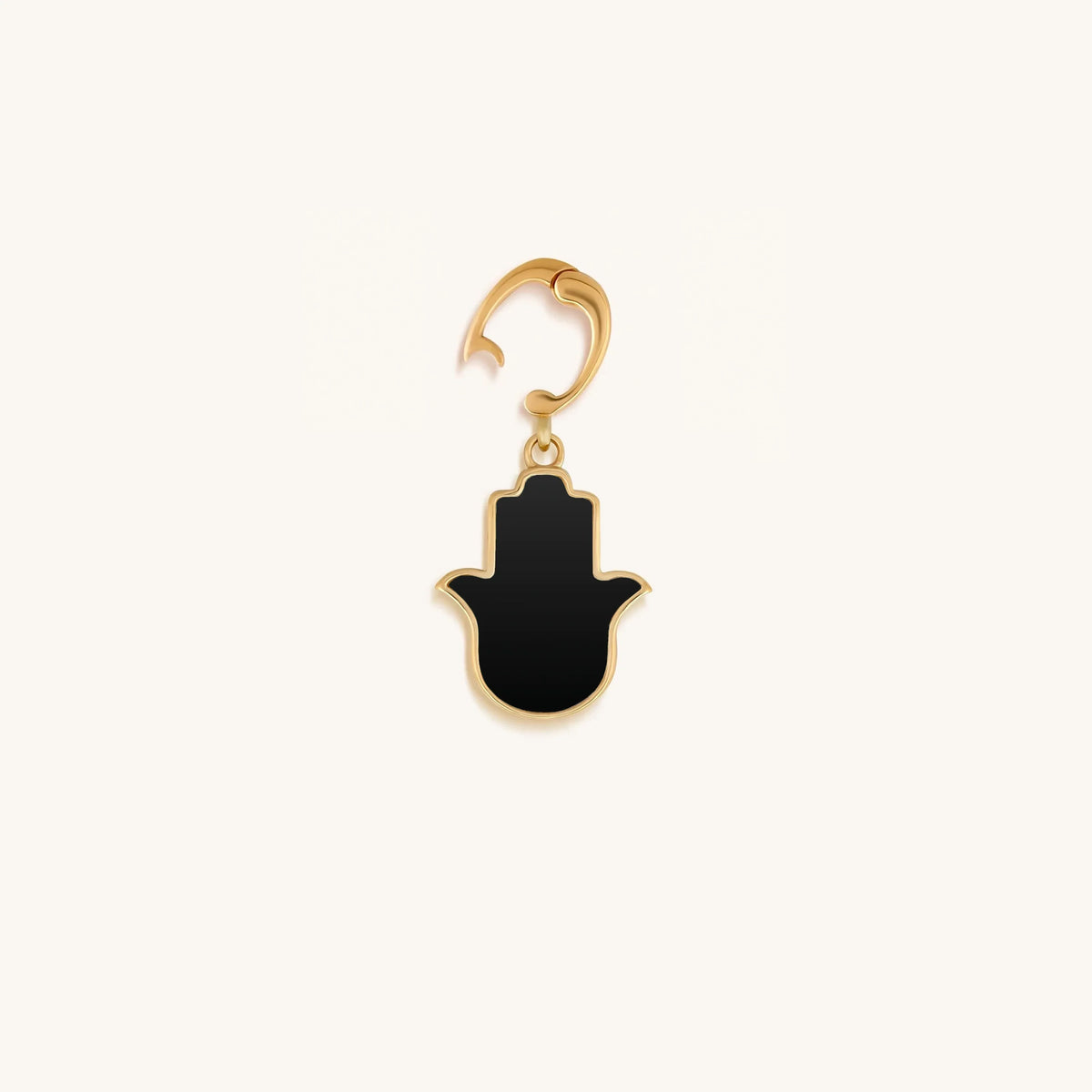 Sacred Timing Black Onyx Hamsa Engravable Charm