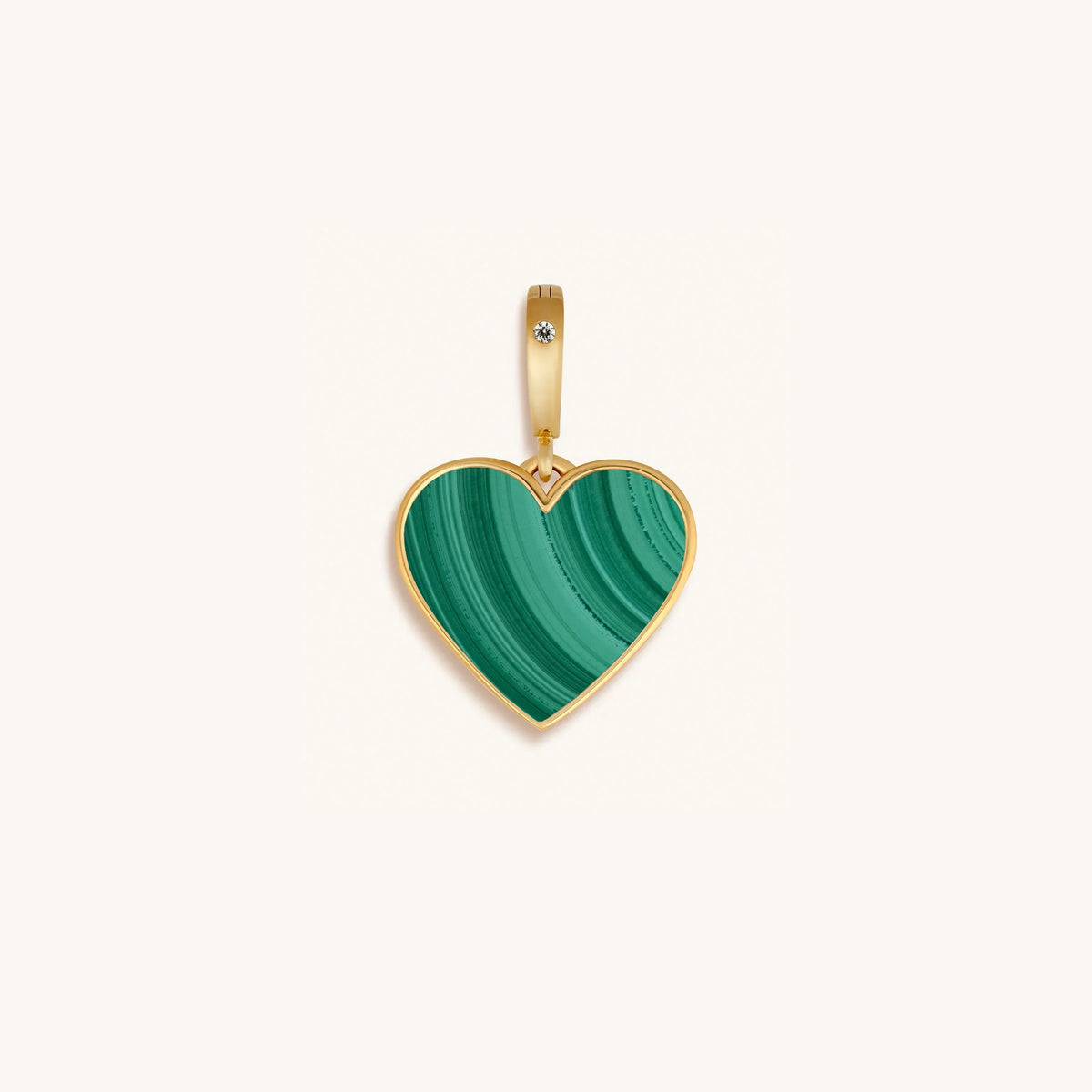 Enduring Inspiration Malachite Heart Engravable Charm