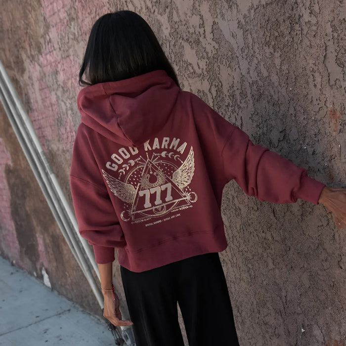 777 Olsen Burgundy Hooded Sweatshirt