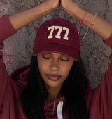 777 Dad Burgundy Hat
