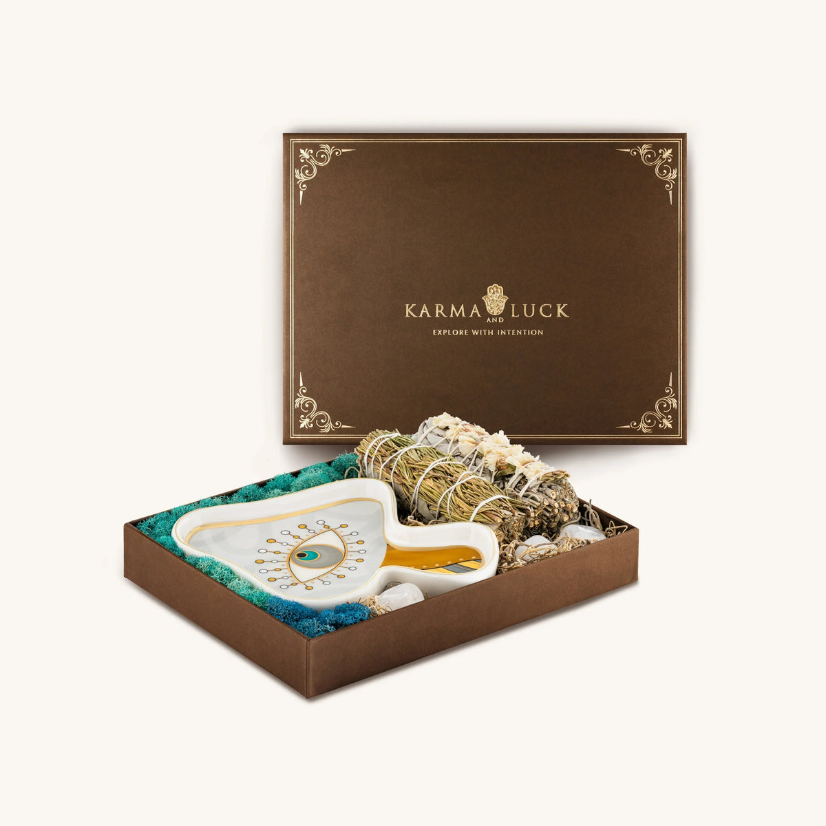 Blooming Inspiration White Mushroom Plate Sage Box