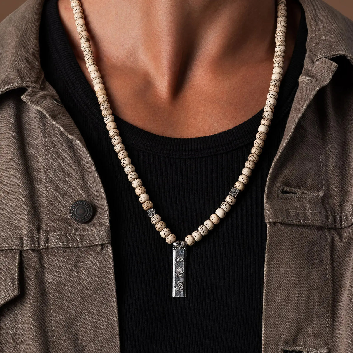 Counting Abundance Multi Symbol Bodhi Bead Necklace