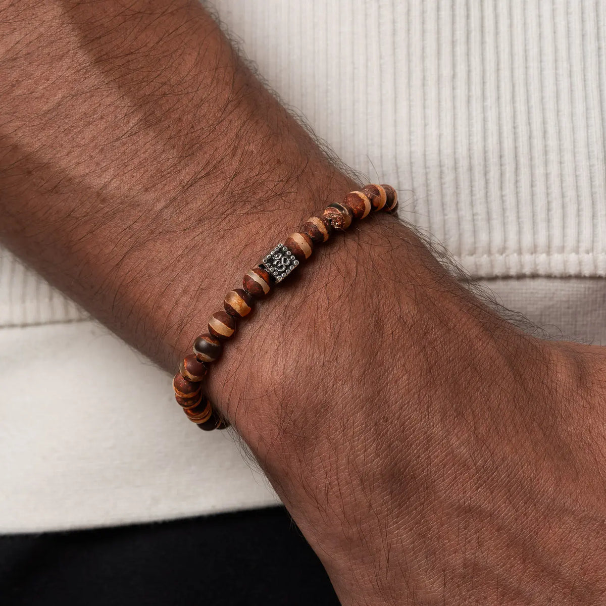 Inner Calm Tibetan Bead Om Bracelet