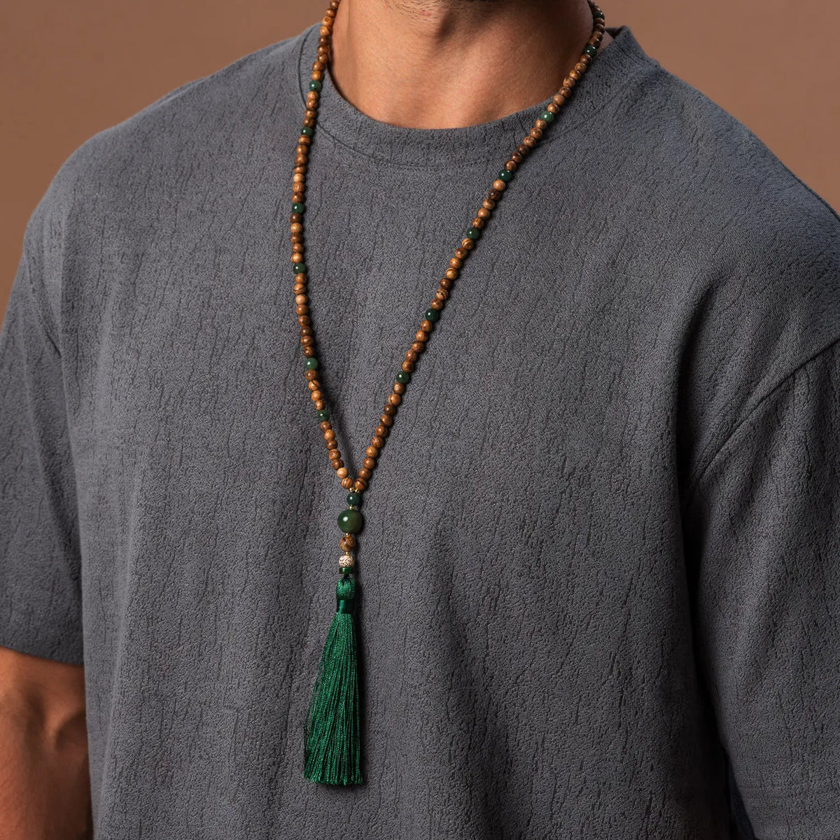 Balanced Mentality Agarwood and Jade Beaded Necklace