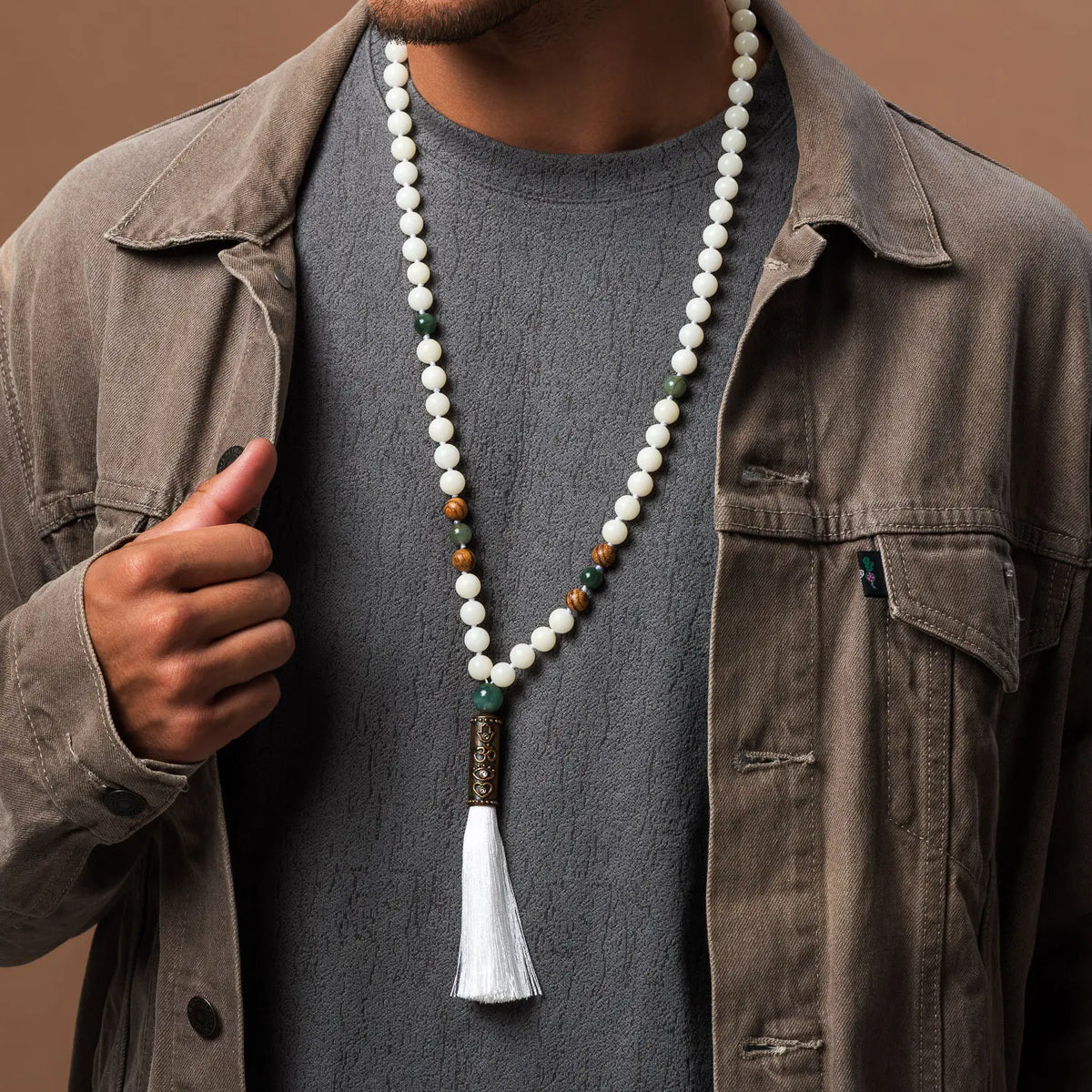 Serene Life Multi-Symbol Agarwood, Jade, and Bodhi Bead Mala