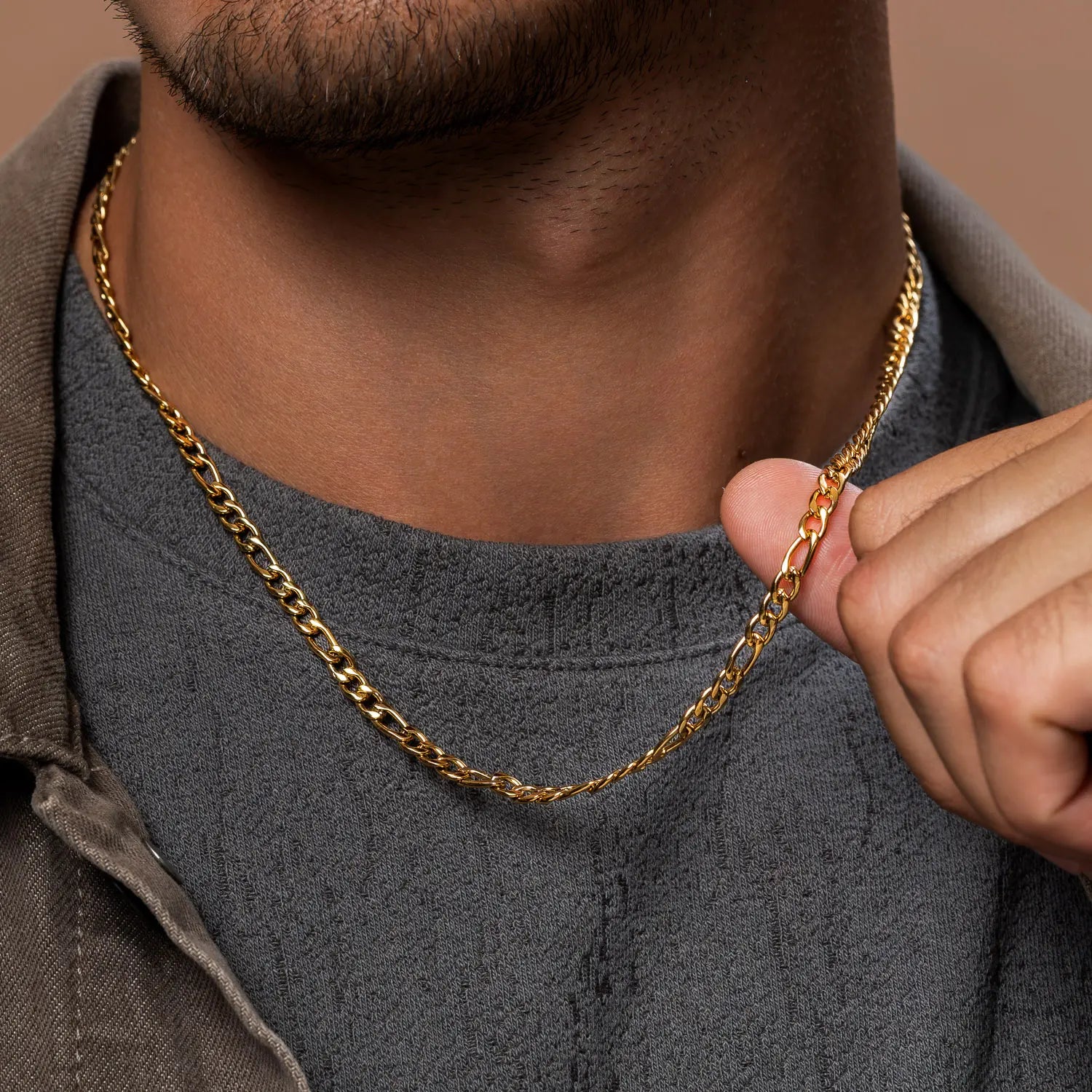 Refined Edge Figaro Stainless Steel Chain Necklace