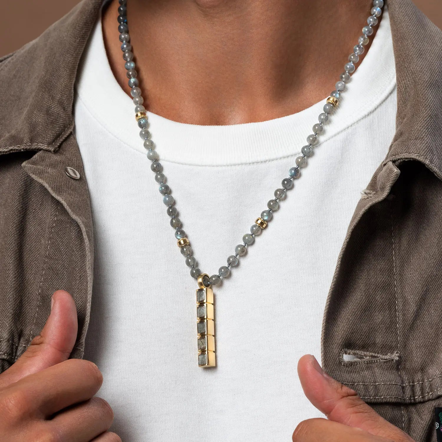 Eclipse Path Labradorite Bar Necklace