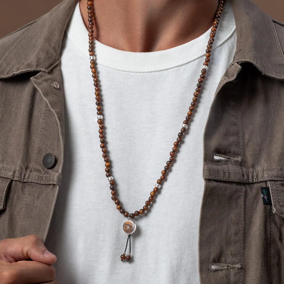 Celestial Vision Agarwood Evil Eye CZ Charm Necklace