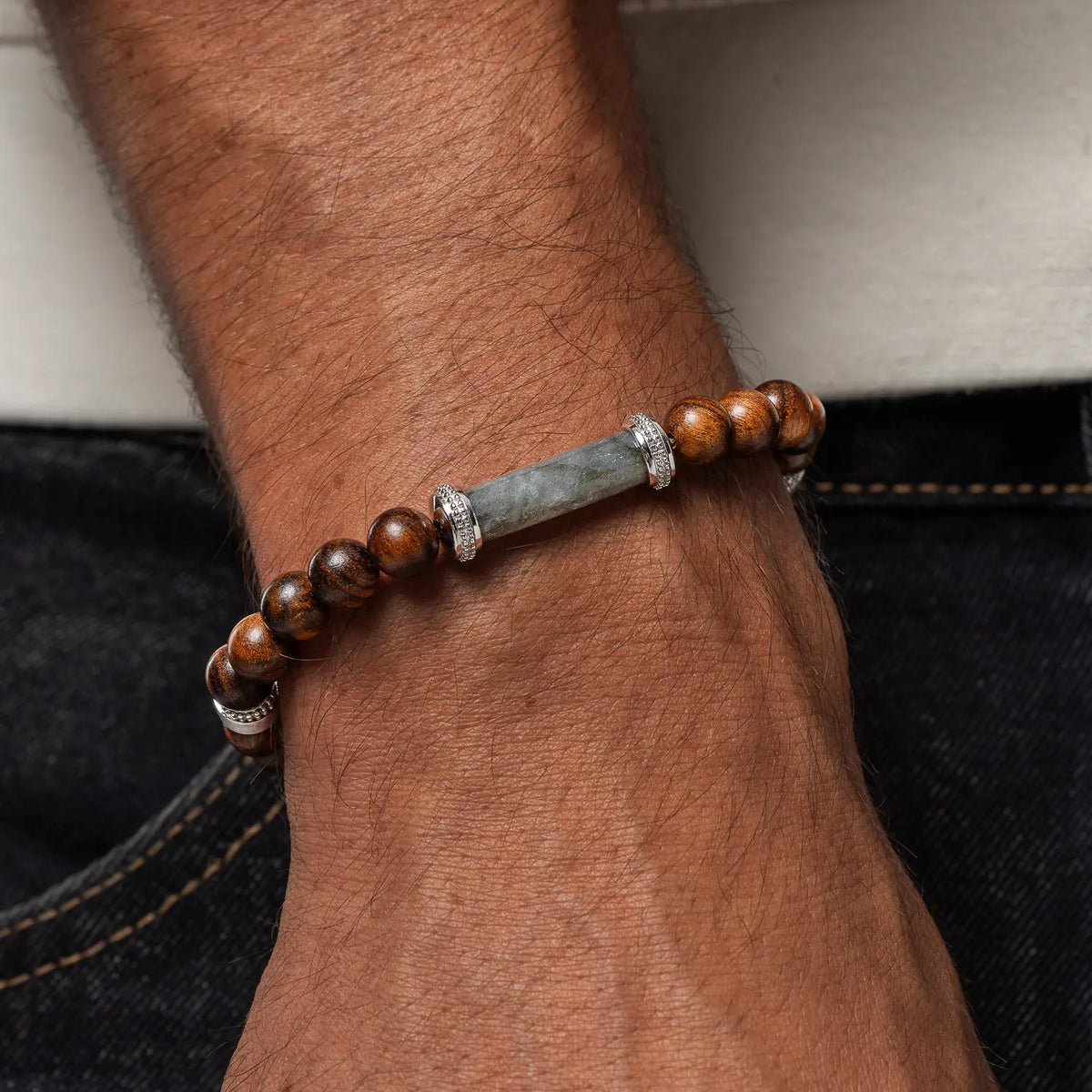 Whispered Light Agarwood Labradorite Charm Bracelet