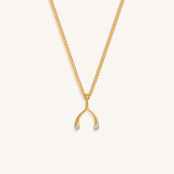 Hopeful Charm Wishbone Kids Necklace