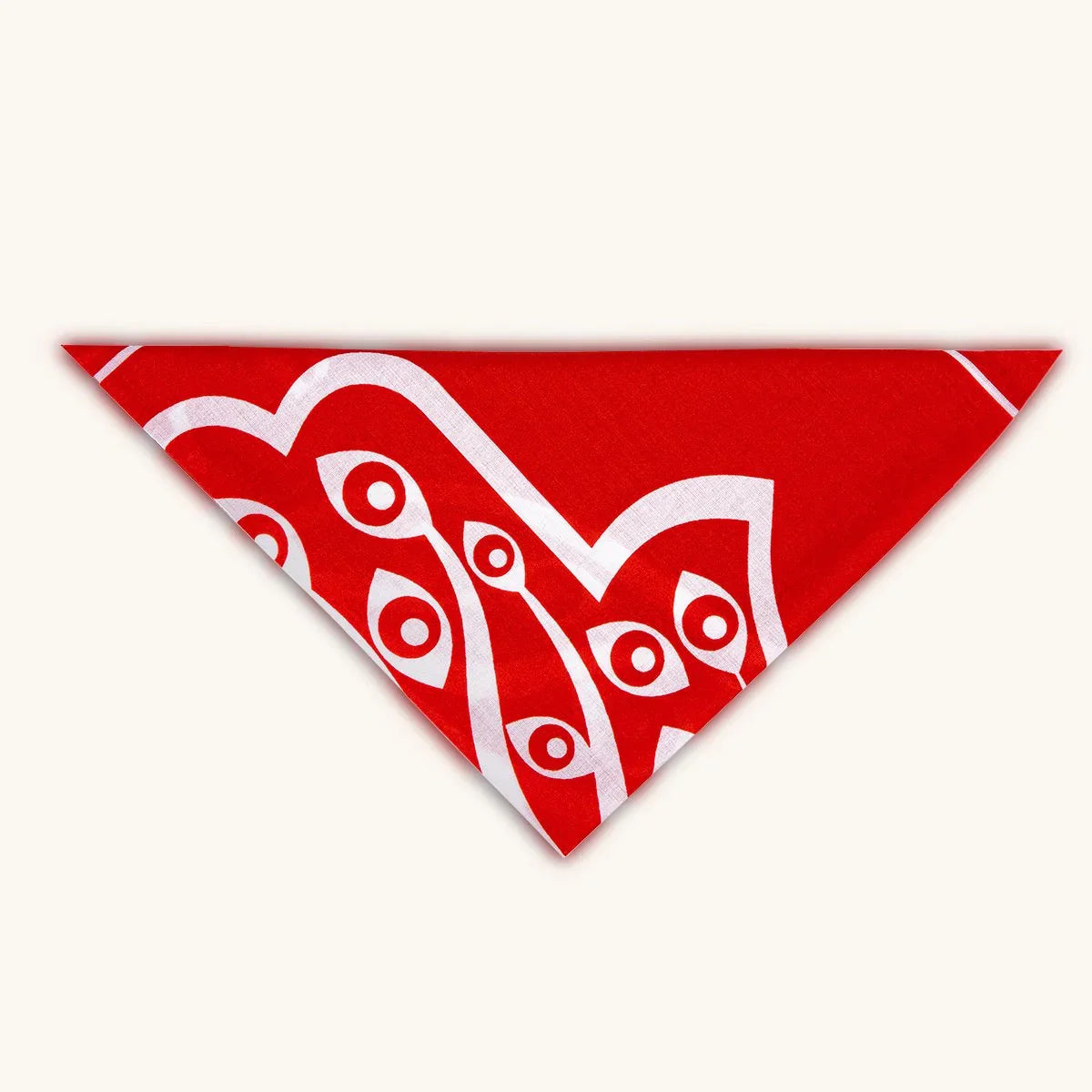 Mighty Protector - Cotton Voile Red Hamsa Pet Bandana
