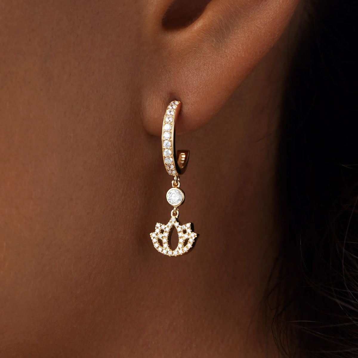 Sacred Bloom Lotus Dangle Earrings