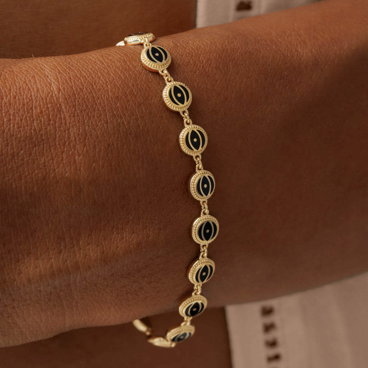 Ethereal Guard Evil Eye Onyx Bracelet